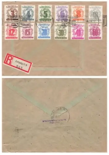 SBZ Michel 138-149 Volkssolidarität als R-Brief Leipzig C2 26.3.1946