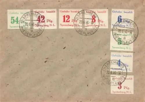 Spremberg Michel 7B - 14B auf Umschlag o 20.6.1946