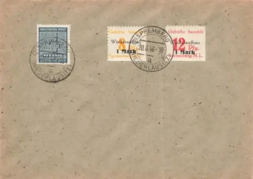 Spremberg Michel 17, 18 auf Umschlag o 20.6.1946