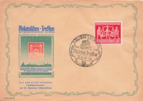 Exportmesse Hannover 1948 Michel 969 Sonderstempel Philatelisten Treffen Dresden 26.6.1948