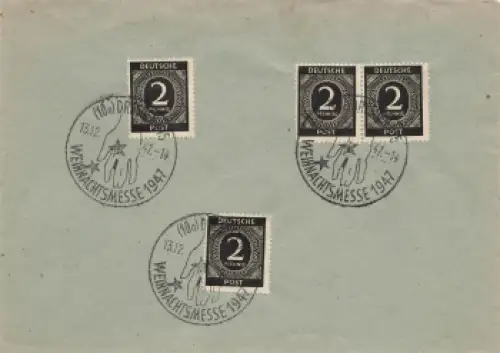 Dresden Sonderstempel Weihnachtsmesse 13.12.1947