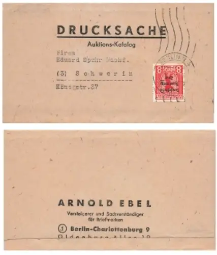 SBZ Michel 184 Einzelfrankatur auf Drucksache o Berlin N4 24.7.1948