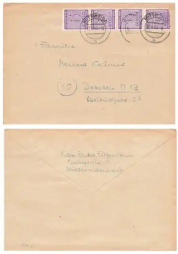 SBZ West Sachsen Michel 129x auf Brief o Mittweida 17.4.1946