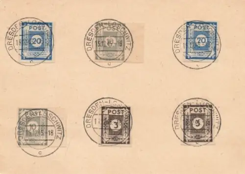 SBZ Ost Sachsen Ziffernserie Post auf Karte o Dresden Loschwitz 16.12.1945