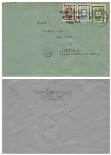 SBZ Ost Sachsen Ziffernserie Post auf Brief o Plauen Vogtland 13.2.1946