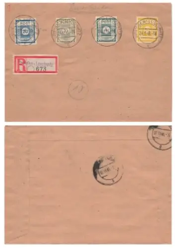 SBZ Ost Sachsen Ziffernserie Post auf R-Brief o Dresden Loschwitz 24.11.1945