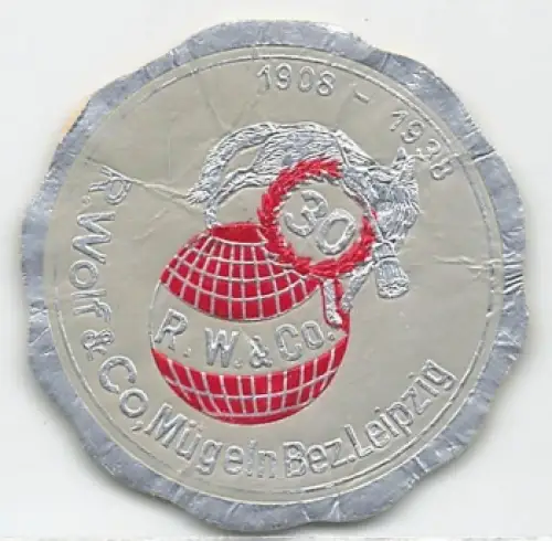 Mügeln R. Wolf & Co. 30 Jahre Vignette 1938