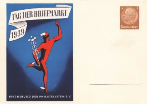 Tag der Briefmarke 1939 Privatganzsache  Reichsbund der Philatelisten