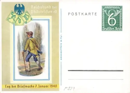 Tag der Briefmarke 1941 Ganzsache P289 Reichsbund der Philatelisten