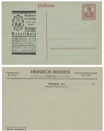 Dresden Blasewitz Heinrich Minden Verlag Privatganzsache Germania *