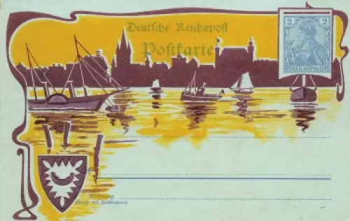 Kiel Philatelisten Klub Privatganzsache 2 Pfennig Germania Reichspost *