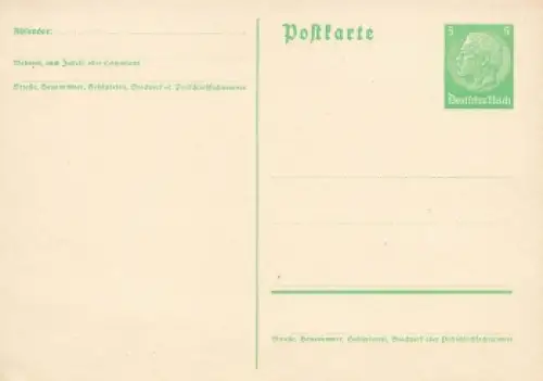 Hindenburg 5 Pfennig Ganzsache *