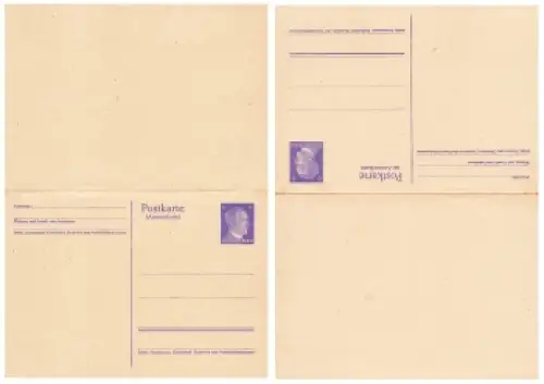 Adolf Hitler 6 Pfennig Ganzsache mit Antwortkarte 1942 *