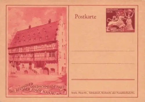 Hanau Deutsche Goldschmiedekunst Ganzsache P293 Deutsches Reich *