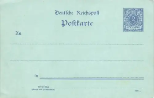 Krone Adler 2 Pfennig Reichspost Ganzsache 1900 *