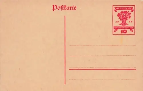 10 Pfennig Deutsche Nationalversammlung 1919 Ganzsache Deutsches Reich *