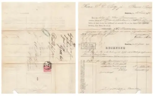 Magdeburg Rechnung Gustav Hubbe als Faltbrief Mit Michel 33 10 Pfennige o Magdeburg BHF 25.6.1875 nach Plauen