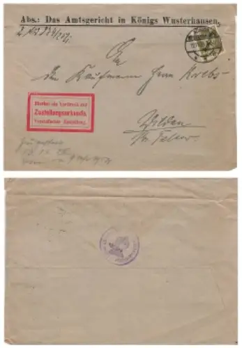 Neuer Reichsadler 40 Pfennig Dienstmarke Michel 110 auf Brief o Königs Wusterhausen 12.11.1925