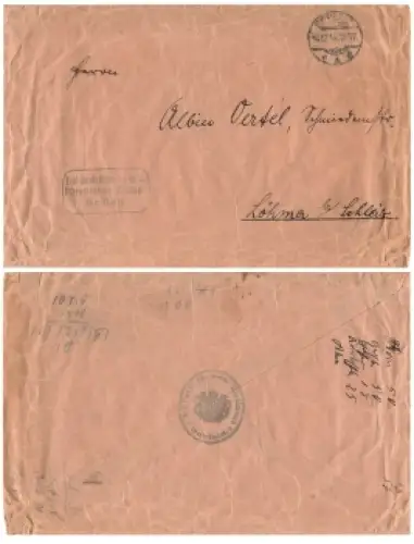Frei durch Ablösung No.11 Fürstliches Zollamt Schleiz Dienstbrief o 16.12.1916 nach Löhma