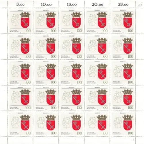 BRD Michel 1590 Wappen Bremen Schalterbogen ** 1992