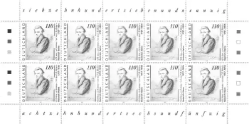 Deutschland Michel 1962 Heinrich Heine Kleinbogen II ohne Runenzeichen ** 1997