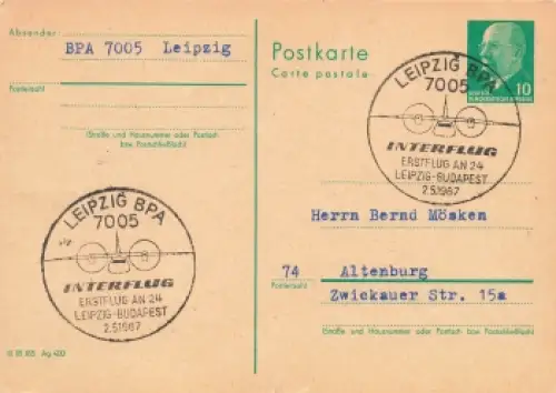 Interflug Erstflug AN24 Leipzig Budapest 2.5.1967