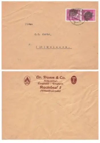 SBZ OPD Dresden AP 786 I Hitlerkopf Schwärzung Radebeul 12.6.1945 nach Meissen