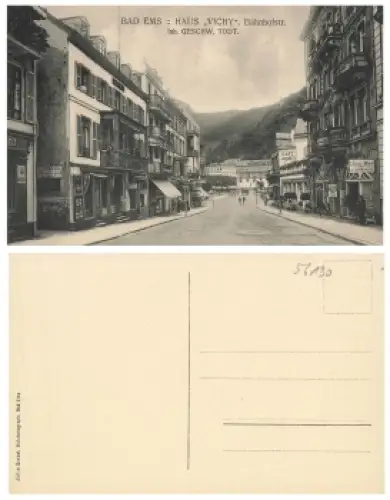 56130 Bad Ems Haus VICHY Bahnhofstrasse * um 1920