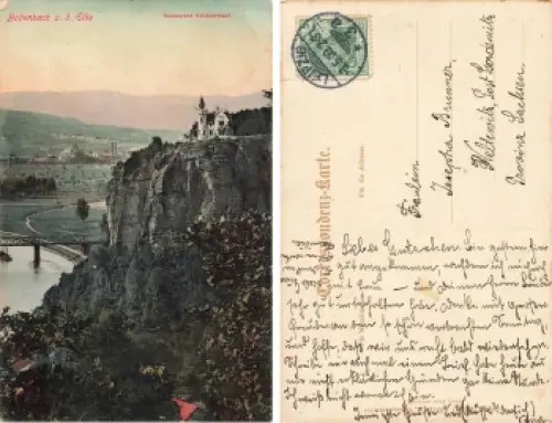Bodenbach Elbe Restaurant Schäferwand o 3.5.1909