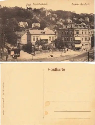 Loschwitz Dresden Körnerplatz mit Berg-Schwebebahn * um 1920