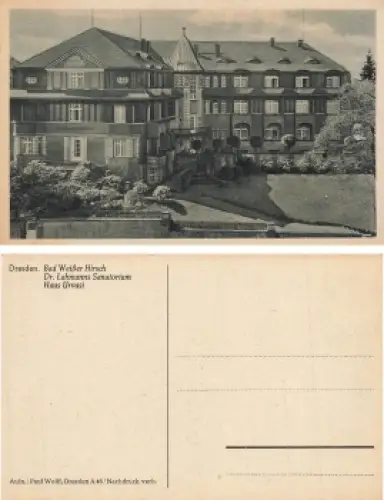 Weißer Hirsch Dresden Dr Lahmanns Sanatorium Haus Urvasi * um 1940