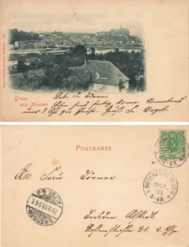 Meißen Blick zur Eisenbahnbrücke  o 28.9.1899