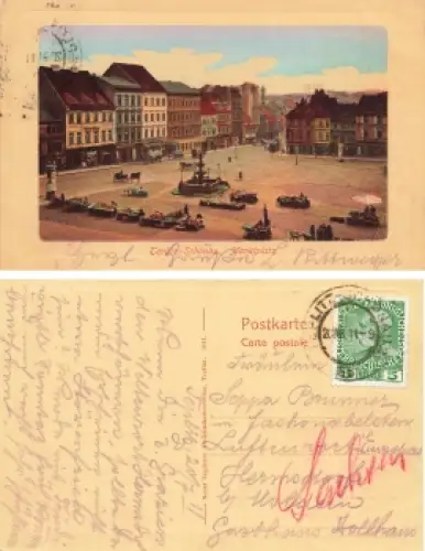 Teplitz-Schönau Marktplatz Böhmen o 20.7.1911