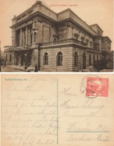 Teplitz-Schönau Böhmen Theater o 8.7.1919