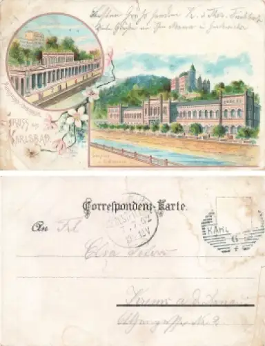 Karlsbad Litho Böhmen o 7.7.1902