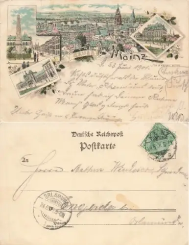 Mainz Bahnhof Litho o 24.6.1901