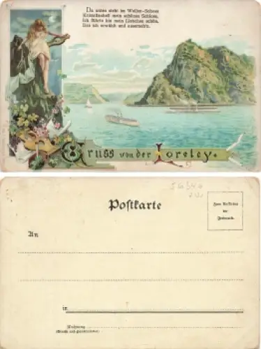 Loreley Rhein Litho * um 1900