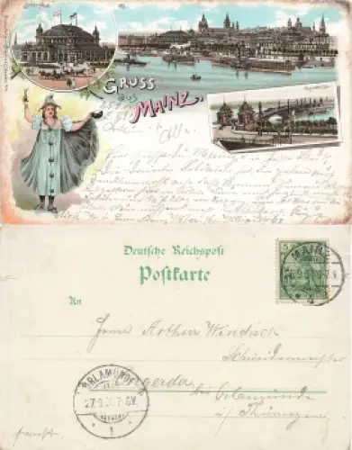 Mainz Gruss aus Litho o 26.9.1900