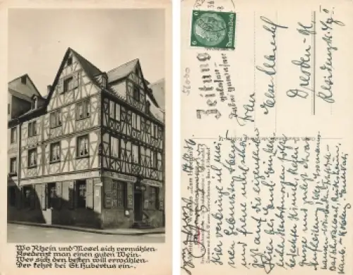 Koblenz Weinhaus zum Hubertus o 20.10.1936