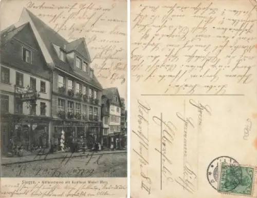 Siegen Westfalen Kölnerstrasse mit Kaufhaus Michel Marx o 6.8.1914
