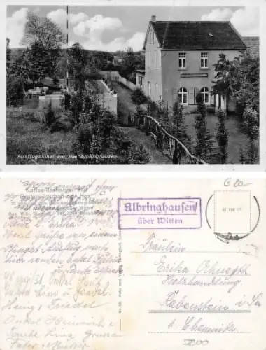 Albringhausen am Hax über Witten Landpoststempel auf AK um 1940