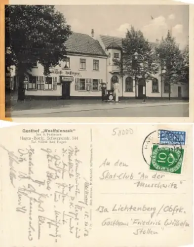 Hagen Boele Esso Tankstelle Schwerterstrasse 144 Gasthof Westfaleneck o 1953