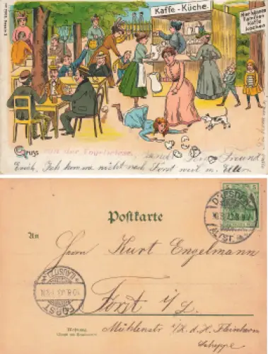 Dresdner Gruss von der Vogelwiese Litho  o 1903