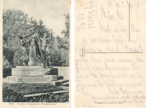 Dresden Bürgerwiese Mozart Denkmal gebraucht 1918