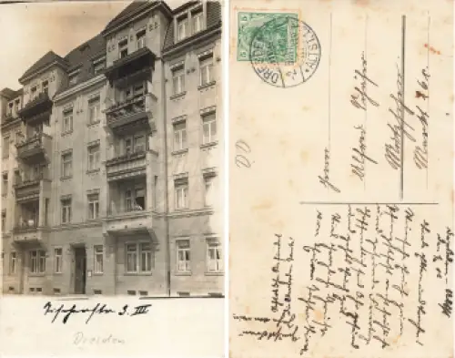 Blasewitz Dresden Tischerstrasse 3 III Echtfotokarte o 1911