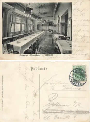 Dresden Restaurant Victoriahaus Innenansicht Prager Strasse o 1911