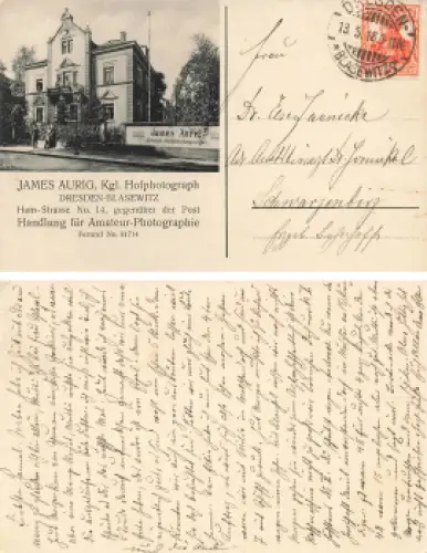 Blasewitz Dresden Hain Strasse 14 James Aurig Hofphotograph o 1918