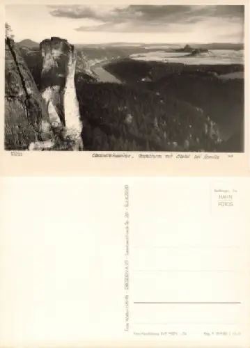 Elbsandsteingebirge Teufelsturm bei Schmilka Kletterfelsen * 1965 Verlag Hahn-Foto145