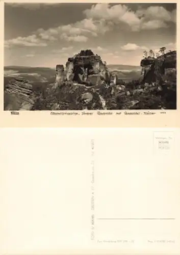Elbsandsteingebirge Vorderes Raubschloss Wächter Kletterfelsen * 1962 Verlag Hahn-Foto2072