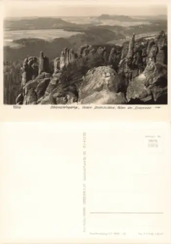 Elbsandsteingebirge Vordere schrammsteine Kletterfelsen * 1965 Verlag Hahn-Foto3385